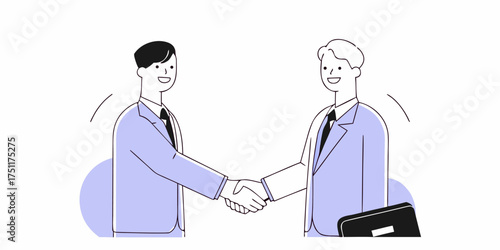 Business Deal Handshake Agreement Two Men Meeting Handshake Deal Business Agreement Two Men