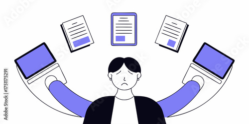 Multitasking Overload Pressure Deadline Stress Busy People Problems Deadline Work Overload