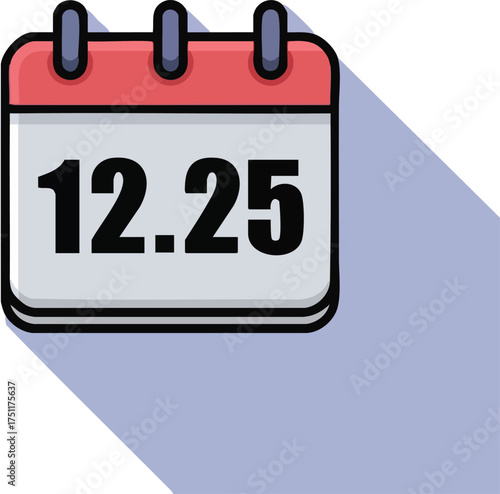 A simplistic calendar icon displaying the date december twenty fifth