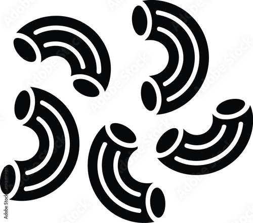 Isolated macaroni pasta vector illustration for food ingredient and recipe use