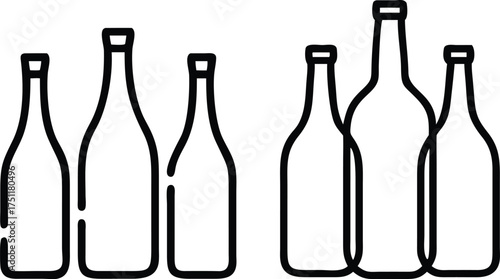 The set of dental instruments is illustrated with a red and black vector design next to a transparent glass and wine bottle object
