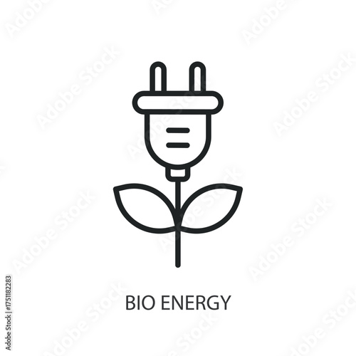 Bio energy thin line vector icons.