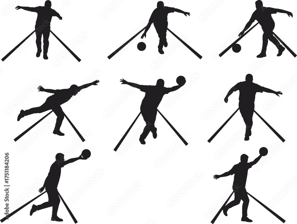 Obraz premium Shot, put, athlete, silhouette, sequence, throw, sport, action, motion, strength, training, performance, competition, fitness, technique, energy, dynamic, outdoor, power, illustration