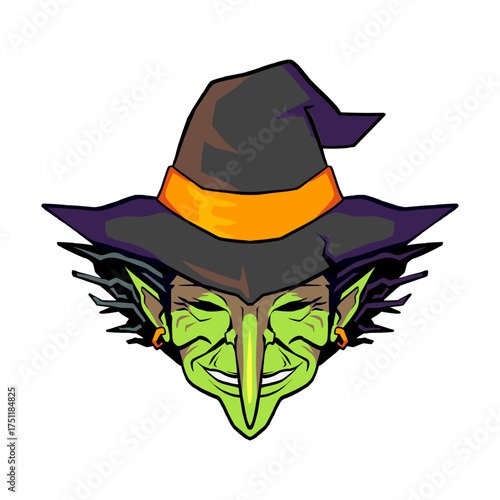 The Witch Illustration for Halloween.
