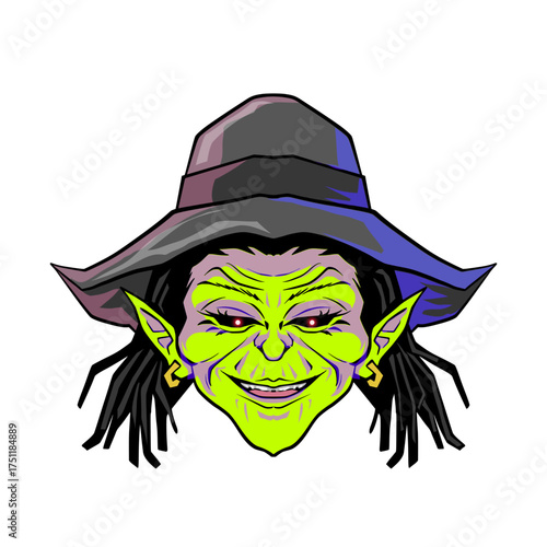 The Witch Illustration for Halloween.