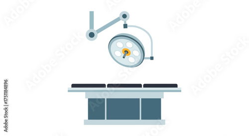 Surgical Operating Room Lamp and Table.