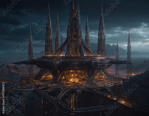 Orbital cage depiction of dystopian megastructure world creating expansive visual effects for science fiction illustrations or futuristic design projects with mechanical structures