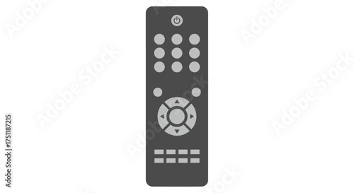 Modern Black Remote Control with Circular Navigation Pad.