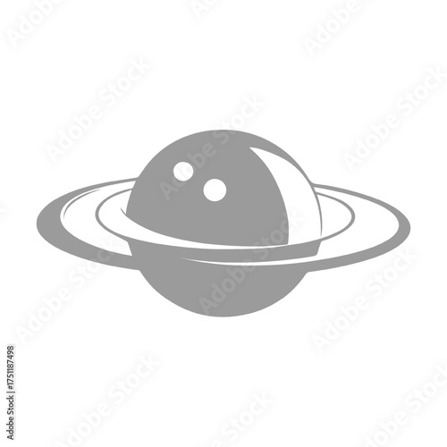 Cosmic Bowling Ball Planet Icon Illustration