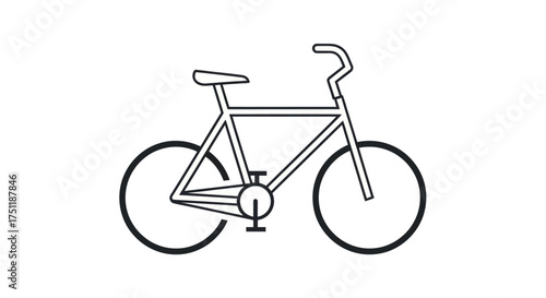 Simple Bicycle Outline Illustration with Handlebars and Seat.
