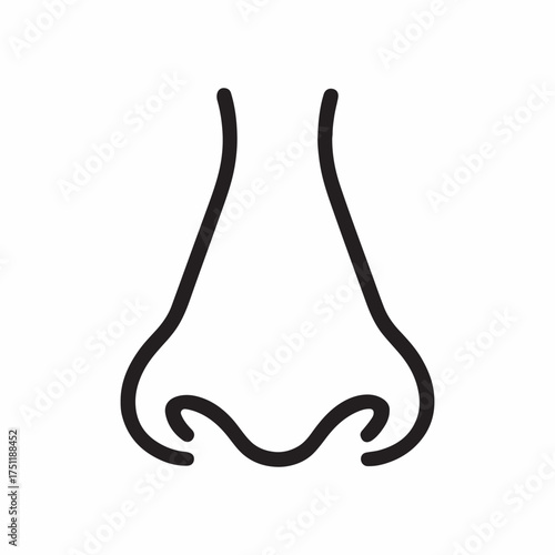 Simple black outline drawing of a human nose