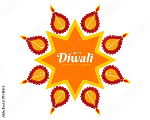 vector illustration of diwali with decorative diya vibrant festival of lights celebration