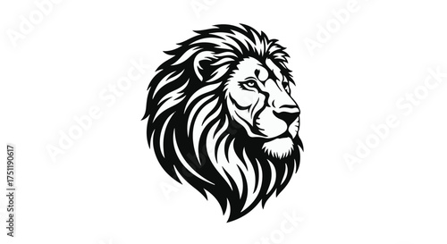 Majestic lion head illustration symbolizing power, courage, and strength.