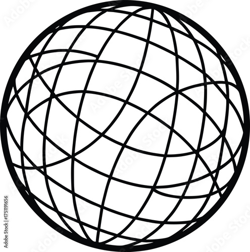 Endless wireframe grid with scattered torus shapes