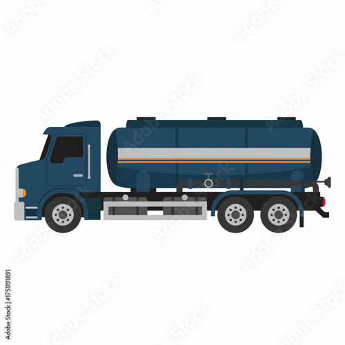 Blue tanker truck illustration for fuel and liquid transport.