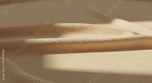 Soft texture of natural fabric with gentle folds in warm light