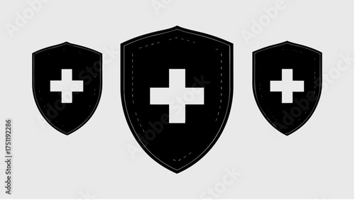 Advanced protection shields symbolizing health safety and security for medical insurance concepts