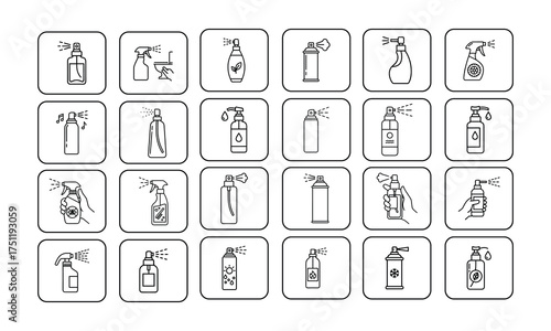 Different bottle for spray outline artwork design