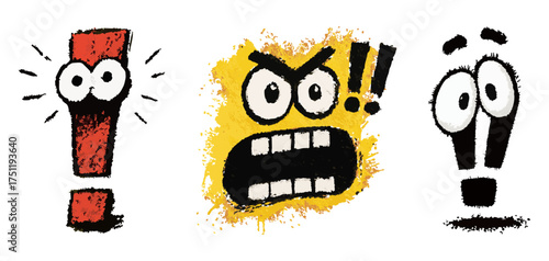 funny face with exclamation mark
