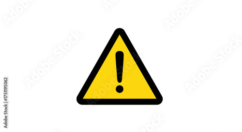 Yellow triangular warning sign with a bold black border and an exclamation mark.