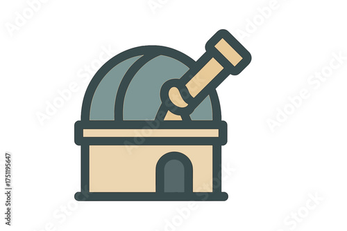 Modern astronomical observatory building featuring a large telescope dome structure for scientific research