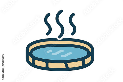 Steaming hot tub or jacuzzi with rising steam symbolizing relaxation and spa services