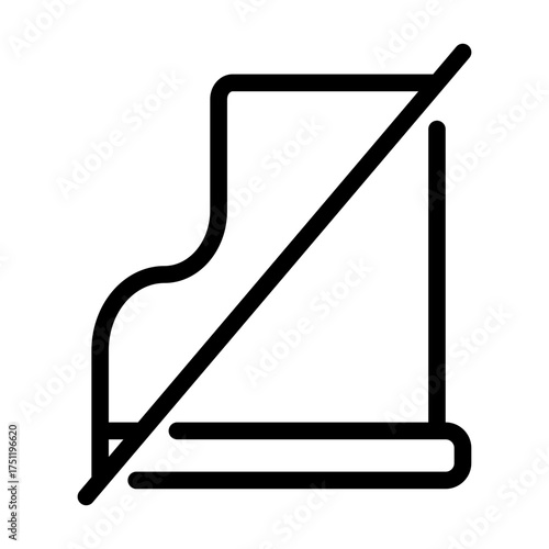 Outline icon showing a crossed shoe, representing footwear restriction in certain areas.