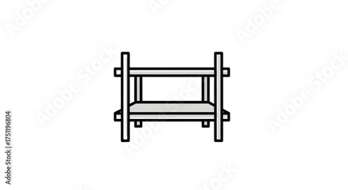 Simple Black and White Illustration of a Bunk Bed.