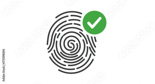 Fingerprint Scan with Green Check Mark Confirmation.