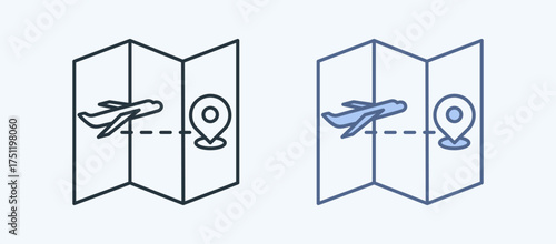 Destination Map Multiple Style Icon Collection