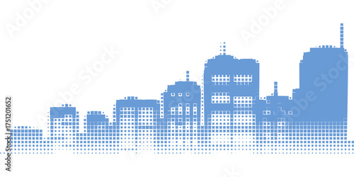 Modern city abstract background with many skyscraper, civil engineering backdrop, book cover, artificial intelligence theme.