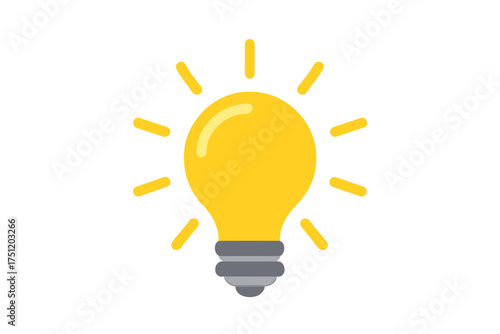 Bright yellow glowing light bulb icon representing a brilliant new idea or solution