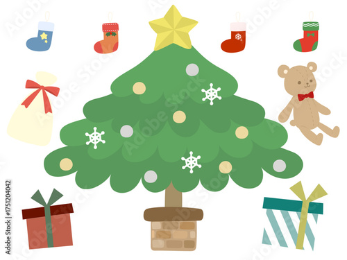 ゆるくて可愛いクリスマスのイラストセット