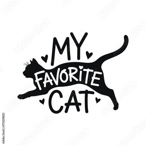 My favorite cat .Vector EPS