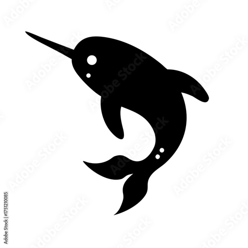 Leaping Dolphin Silhouette - Playful Marine Mammal