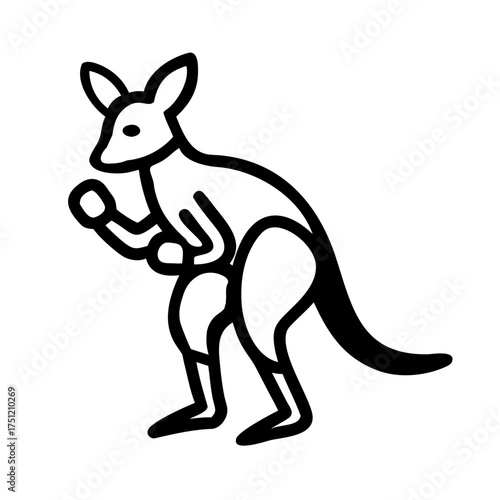 Standing Kangaroo Silhouette - Wildlife of Australia
