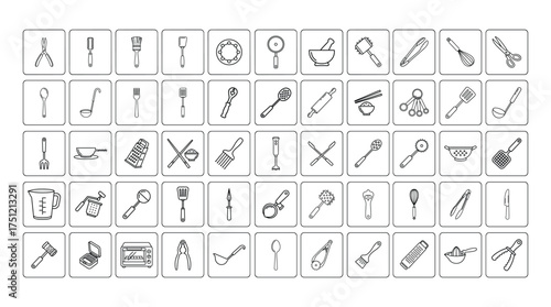 Kitchen appliances outline artwork design1