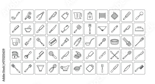 Kitchen appliances outline artwork design2