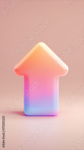 Colorful Arrow Symbolizing Growth and Progress on Pink Background.