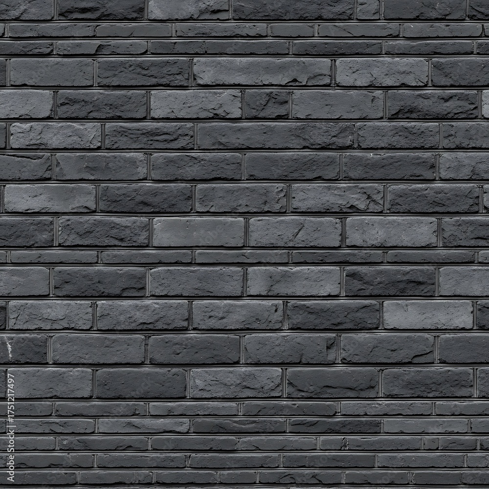 Fototapeta premium Dark Gray Brick Wall Texture - Modern Urban Design Element.
