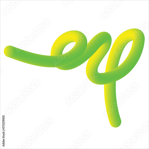 Brightly colored neon green and yellow flexible sensory noodle toy twisted into a fun shape