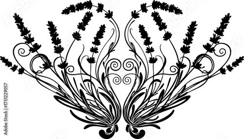 Elegant lavender floral design perfect for wedding invitations, aromatherapy branding, or serene home decor projects, evoking natural beauty.