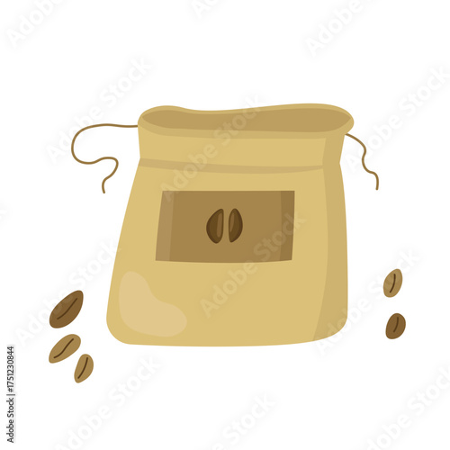 Coffee beans paper eco package natural style