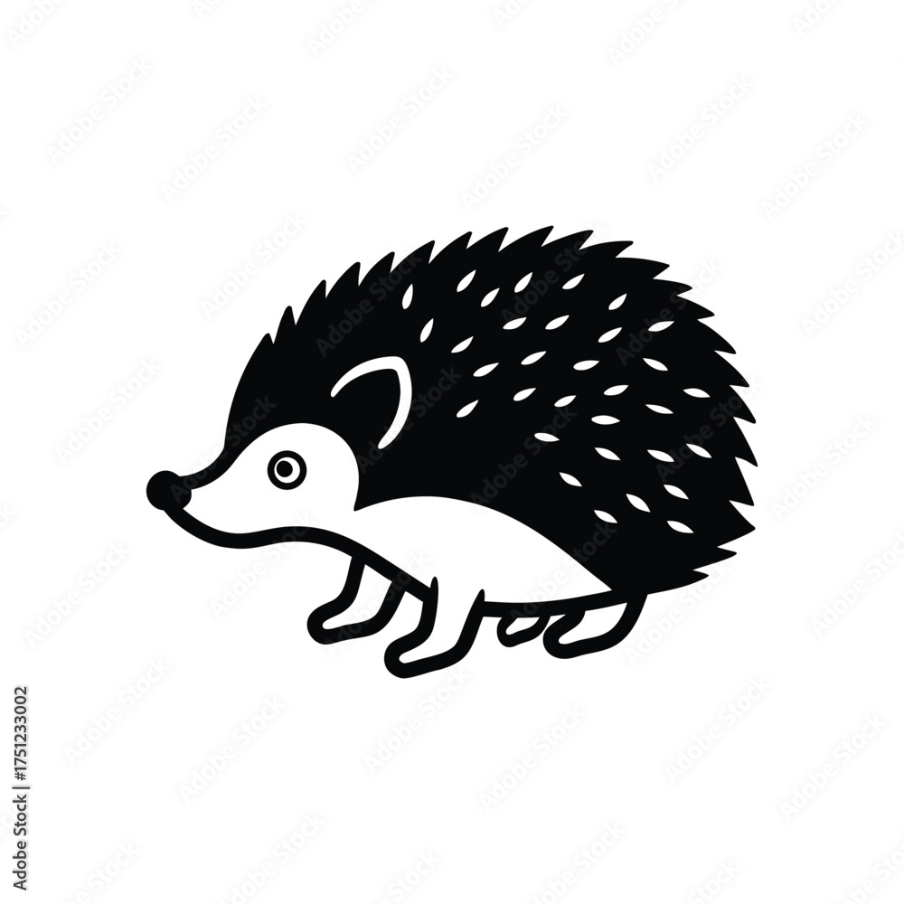 Obraz premium A hedgehog silhouette vector art illustration
