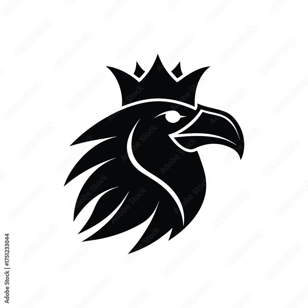 Fototapeta premium an eagle head wearing a crown logo silhouette vector art illustration