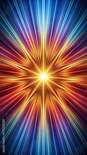 Wallpaper Mural A dynamic and energetic abstract explosion of light and color, radiating outwards from a bright central star in a mesmerizing burst of vibrant hues Torontodigital.ca