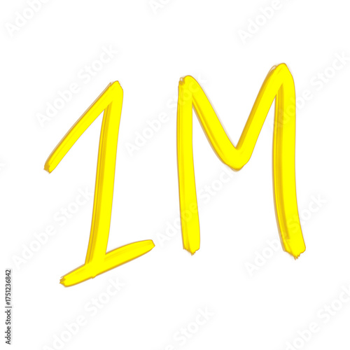 Handwritten one million sign isolated on transparent background