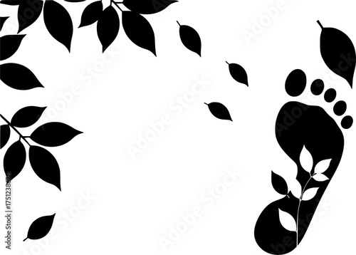 footprint and leaves illustration illustration silhouette royalty free stock photos premium quality
