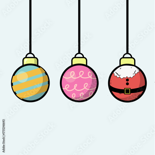 Vector bright and Festive Lights, Hanging Christmas Ornaments, Christmas Decoration Light Bulbs, Colorful Christmas Light Bulb Collection, and Holiday and Celebration Lights