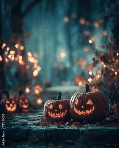 halloween party, pumpkins, spooky autumn background